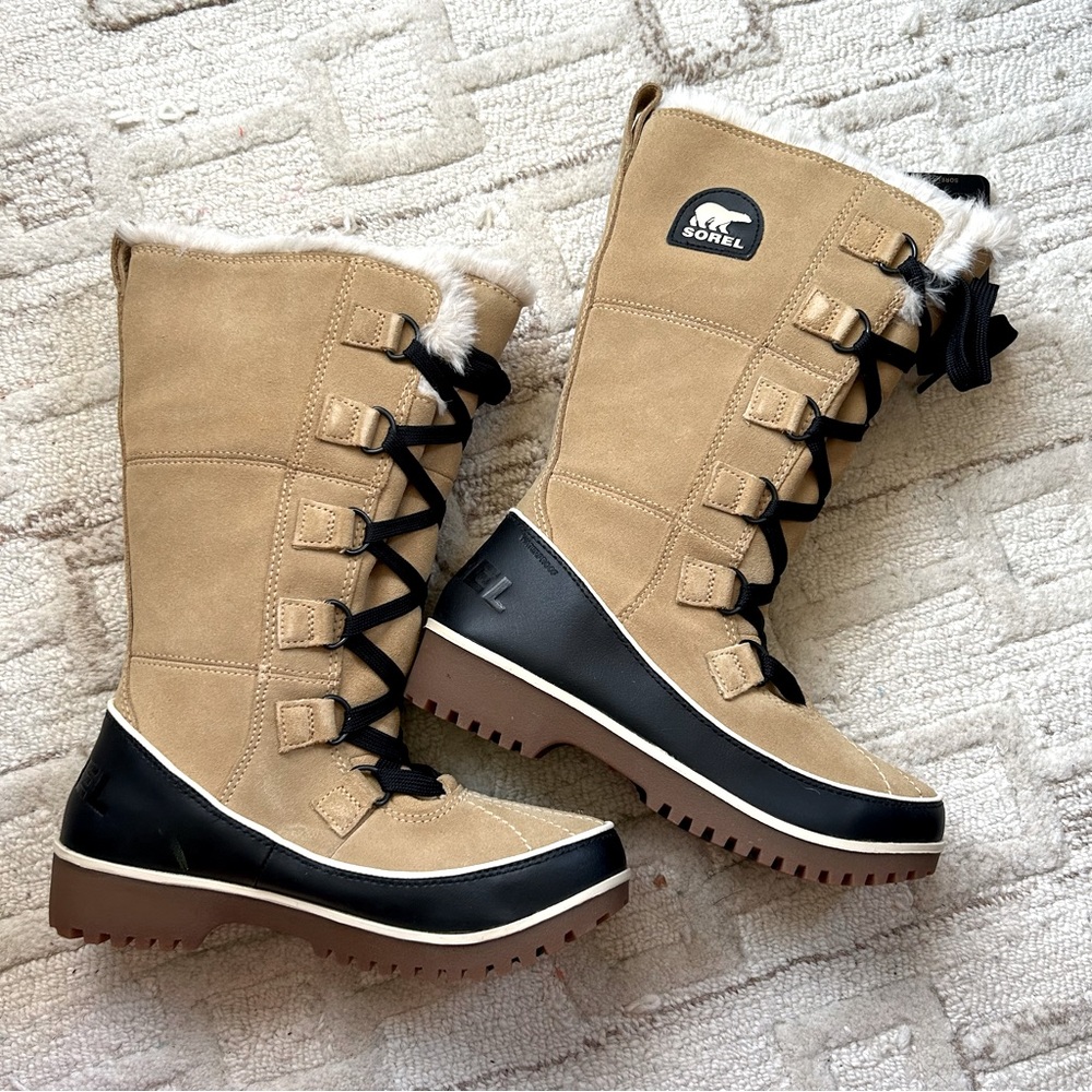 NIB SOREL Tivoli High II Leather Winter Snow Boots Camel 36